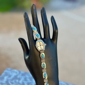💙 Xanadu Women’s Silver & Turquoise Watch – Southwestern Timeless